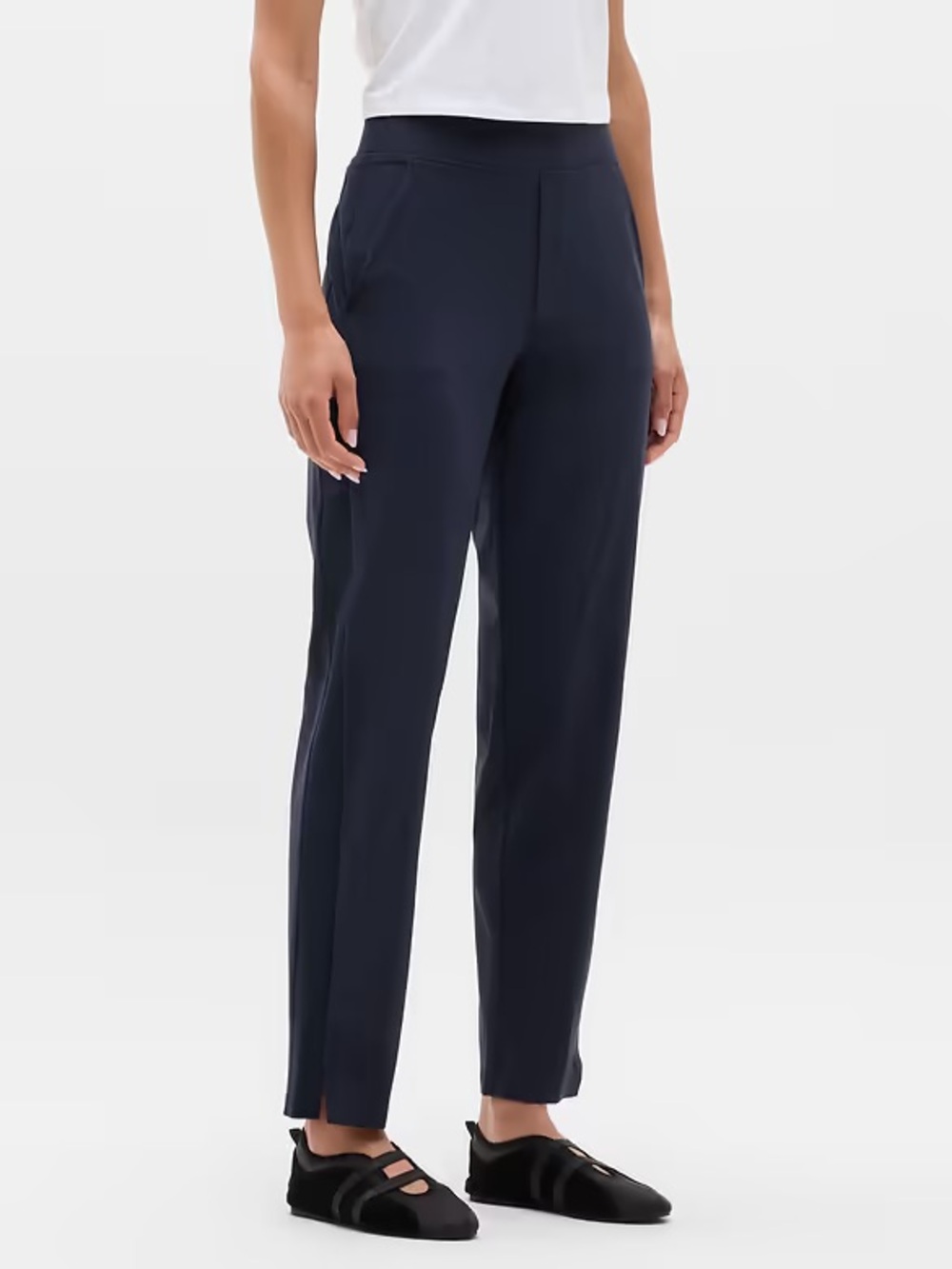 Athleta Brooklyn Mid Rise Ankle Pants Navy Blue Size 8